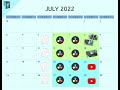 Upload Schedule for July 2022