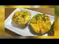Egg muffins with vegetables and chicken: easy and quick for children breakfast and tiffin