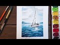 EASY Watercolor Boat Tutorial for Beginners SIMPLE & BEAUTIFUL