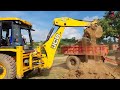 JCB 3dx Machine Loading Mud in Mahindra 275 Di Tractor Working with JCB 3dx Xpert #jcb #tractor