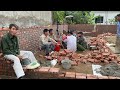 Simple house wall construction techniques, cheap house construction, red brick wall construction