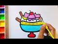 Cute and Beautiful Birthday Cake 🎂 Drawing with acrylic paints for children