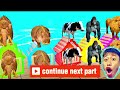 Paint & Animals, Gorilla, Cow, Lion, Elephant, hippo, Tiger, Lion, PacMan, Fountain Crossing Game 3D