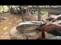 blacksmith work!! forging steel manually /The handle of the machete sheath is made from buffalo horn