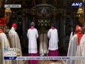 Pope Francis visiting the tomb of St. Peter. He will venerate the tomb.