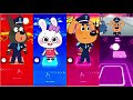 Police Officer 🆚 Little rabbit  🆚Sheriff Labrador 🆚 Sheriff Papillon 🎶 Tiles Hop EDM Rush