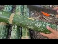 Guy uses bamboo to make kitchen furniture | Farm life in the forest