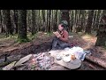 Bushcraft Fire Lighting & Cooking Outdoors || Chopping Wood With An Axe || Camping Cooking || 4K