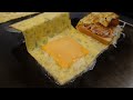 Fold and eat! Ham Cheese Toast Covered with Egg Blanket / Korean street food