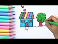 HOW TO Draw A HOUSE EASY STEP By Step/Kids Drawing