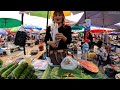 Saturday Street Market, Laos Street food, and groceries selling