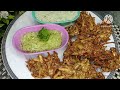 Veg crispy pakora with cucumber salad! Band Gobi pakora!Restaurant style pakora plater پکوڑہrecipe.