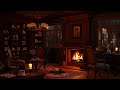 Cozy Room with Rainy Night and Crackling Fireplace Sound | Rain for Sleep, Study and Relaxation