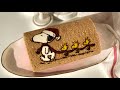 Snoopy Roll Cake Recipe 스누피 롤케이크 만들기 cream cheese cream 크림치즈 생크림 도지마롤 ロールケーキ Dojima Roll