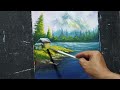 HOW TO PAINT BEAUTIFUL MOUNTAIN PEAK/acrylic painting/timelapse