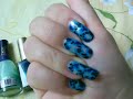 Blue camouflage nails