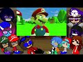 The Ethans + Fandoms React To:Mario Performs Video Game Glitches By SMG4 (Gacha Club)