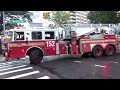 FDNY Tower Ladder 152 Spare taking up from a report of smoke in a apartment