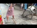 Amazing Road Dhalai With Cement Concrete Mixer