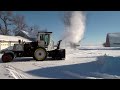 Combine converted to snowblower