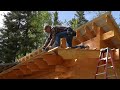 Log Cabin Building TIMELAPSE Built by ONE MAN (and Grandson)