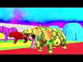 Crossing Fountain Transformation with Elephant Mammoth, Gorilla, Tiger, Hippo, Zombie T-Rex