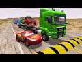 Flatbed Truck Mcqueen  | Transportation with Truck - Pothole vs Car #68 - BeamNG.Drive