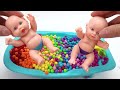 Satisfying Video l Mixing Candy with Making Rainbow Bathtub Cutting ASMR