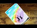 Jump into the Rainbow Sky /Easy Acrylic Painting