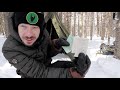 SOLO WINTER BUSHCRAFT CAMP- Post Ice Storm, Bowdrill, Canvas Tipi Shelter.