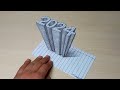 Learn How to Draw 2024 in 3D drawing - easy step-by-step for beginners