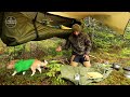 Camping In Rain With Hammock Tent