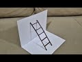 very easy 3d drawing stairs on paper for beginners