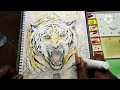 Watercolour painting of a Tiger | abstract painting | Tutorial | ASMR |#watercolorpainting