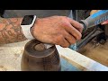 Wood Turning - special butter crock with wenge   (beurrier Breton)