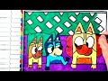drawing and coloring bluey and bingo with their mom chilli | drawings for kids