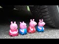 Crushing Crunchy & Soft Things by Car! EXPERIMENT CAR VS PEPPA PIG FAMILY