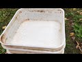 Removing calcite with acid to expose crystals