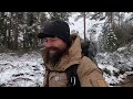 Lavvu Hot Tent Camping in Norwegian Winter Forest