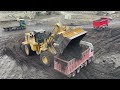 Huge Caterpillar 992G Wheel Loader Loading Coal On Trucks - Sotiriadis/Labrianidis Mining Works