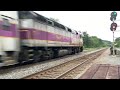 MBTA And Norfolk Southern Trains at Ayer and Shirley, Massachusetts.