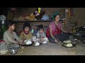 Mother of village cooks noodles and share with her family member || Village life