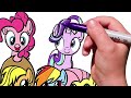 Coloring Pages MY LITTLE PONY - Mane 8 / How to color My Little Pony. Easy Drawing Tutorial Art. MLP