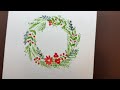 Watercolor Christmas Wreath Painting Tutorial For Kids