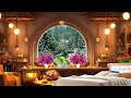 Amazing Winter - Cozy Bedroom with Crackling Fireplace Sound, Relaxing Wind & Snow Falling Ambience