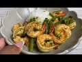 Juicy Shrimp with Green Beans in a coconut sauce