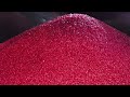 The amazing process of plastic raw materials. Japanese factory with an automated line.