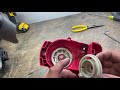 How to fix weed eater starter recoil spring & pull string.