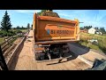 Krawężnik i korytowanie | Cat M317F excavator with Engcon tiltrotator and new trailer PK1 RCM