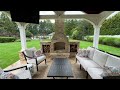 Outdoor Kitchen Pavilion with Pizza Oven Built in Dix Hills NY